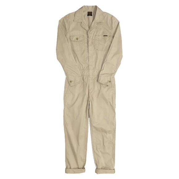 Civilianaire Khaki Twill Front-Zip Long Sleeve Pockets Utility Jumpsuit XS - Picture 1 of 16